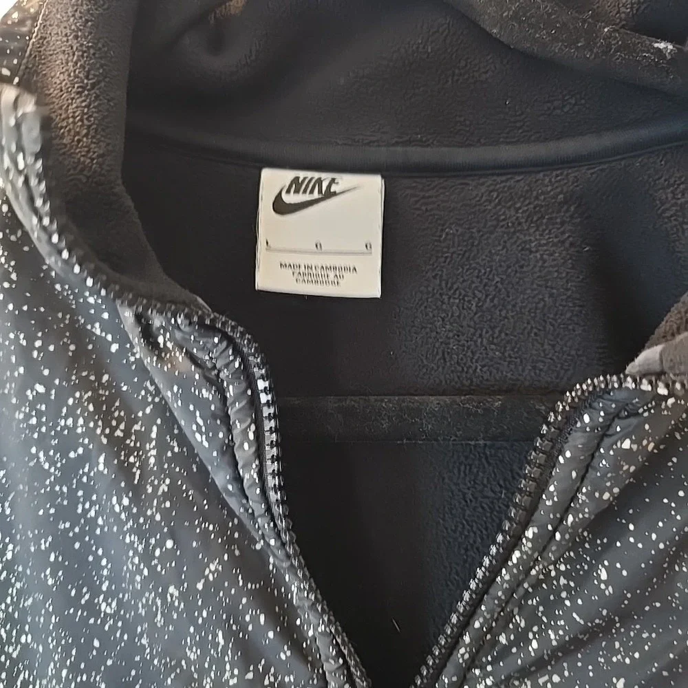 NIKE Women's Sportswear‎ Stardust Fleece Full-zip Jacket Black Gold Atleisure L